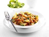 Rigatoni Pasta with Goats Cheese and Spinach Marinara Rigatoni Pasta with Goats Cheese and Spinach Marinara